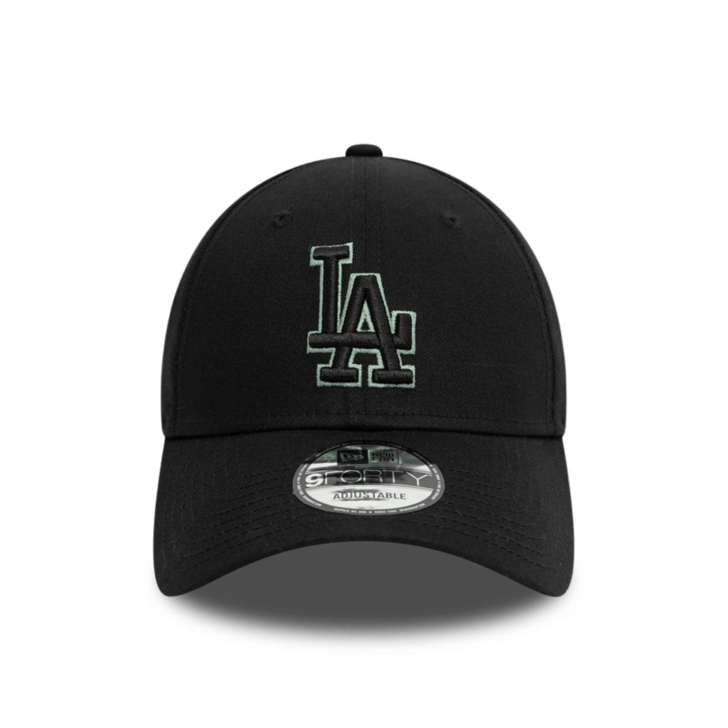 New Era LA Dodgers MLB Team Outline Black 9FORTY Adjustable Cap