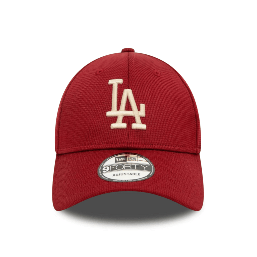 New Era LA Dodgers Pivot Knit Dark Red 9FORTY Adjustable Cap