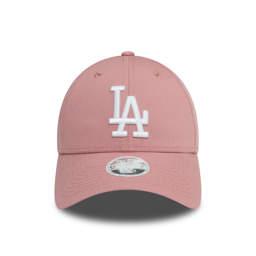 New Era LA Dodgers Womens League Essential Dark Pink 9FORTY Adjustable Cap - Cap On