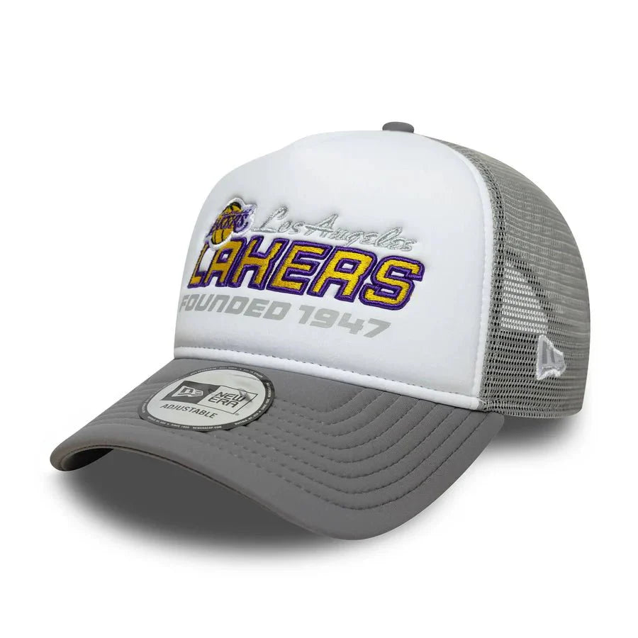 New Era NBA Graphic LA Lakers Grey 9FORTY A-Frame Trucker Cap