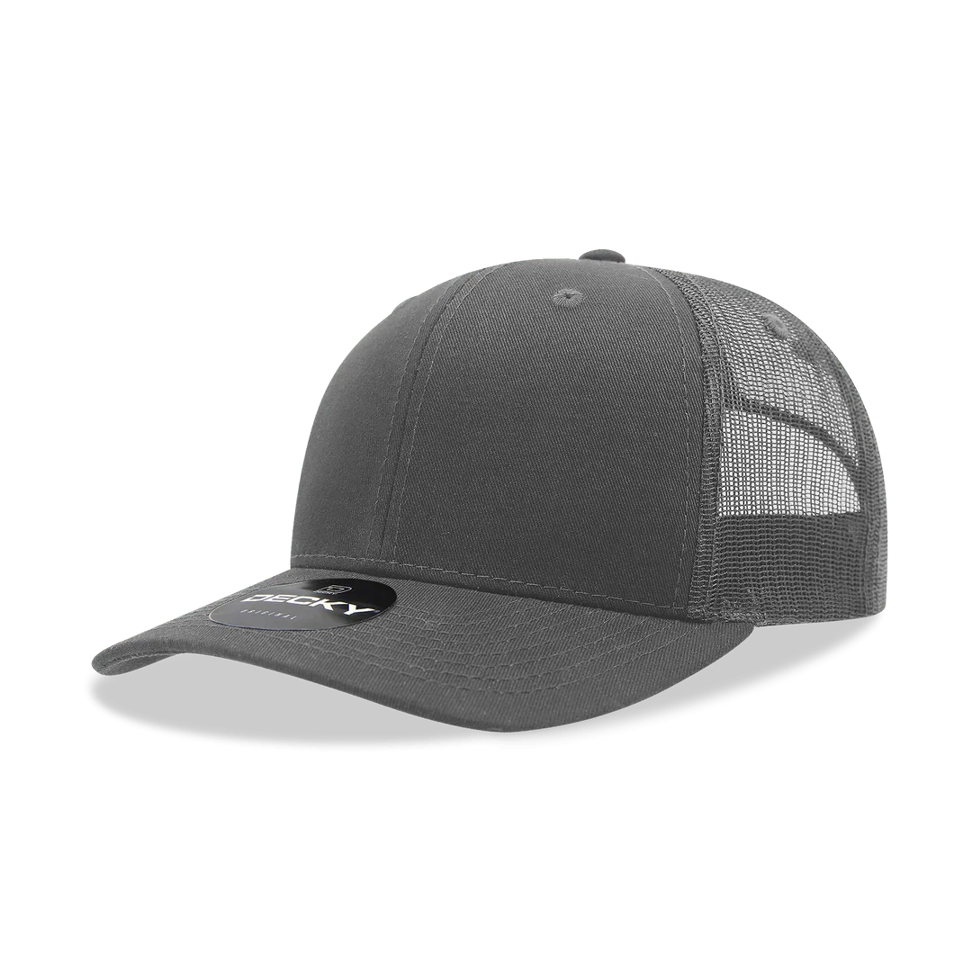 Decky 6021 - Classic Trucker Hat, 6 Panel Mid Profile Trucker Cap - Cap On