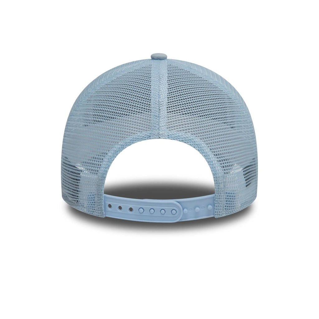 New Era LA Dodgers League Essential Pastel Blue 9FORTY A-Frame Trucker Adjustable Cap - Cap On