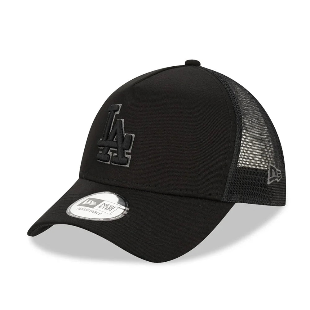 New Era LA Dodgers Tonal Black A-Frame Trucker Cap - Cap On