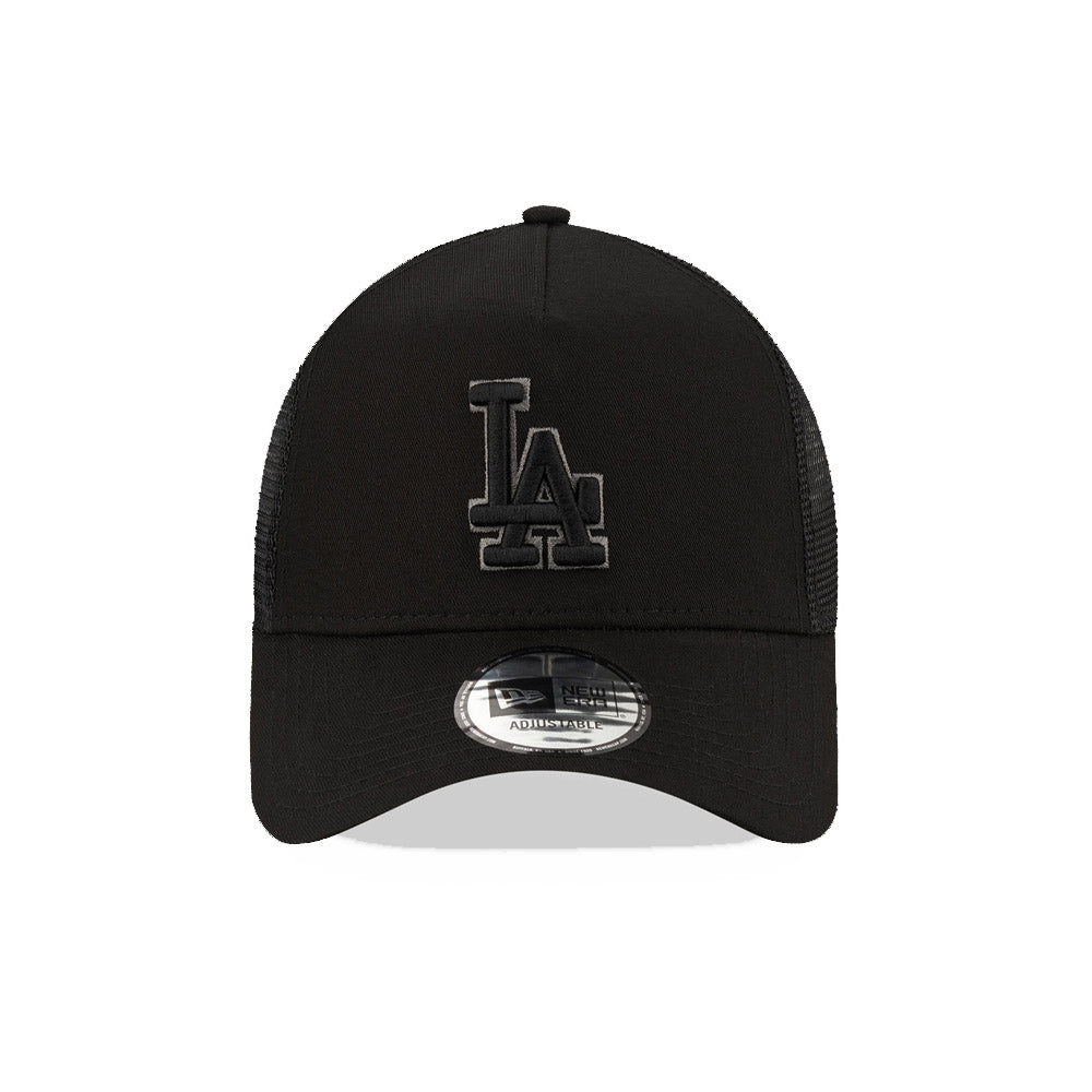 New Era LA Dodgers Tonal Black A-Frame Trucker Cap - Cap On