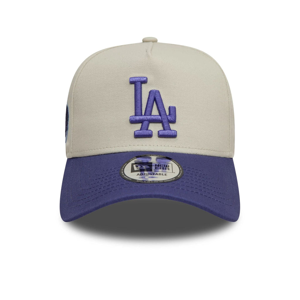 New Era LA Dodgers World Series Patch Cream 9FORTY A-Frame Adjustable Cap - Cap On