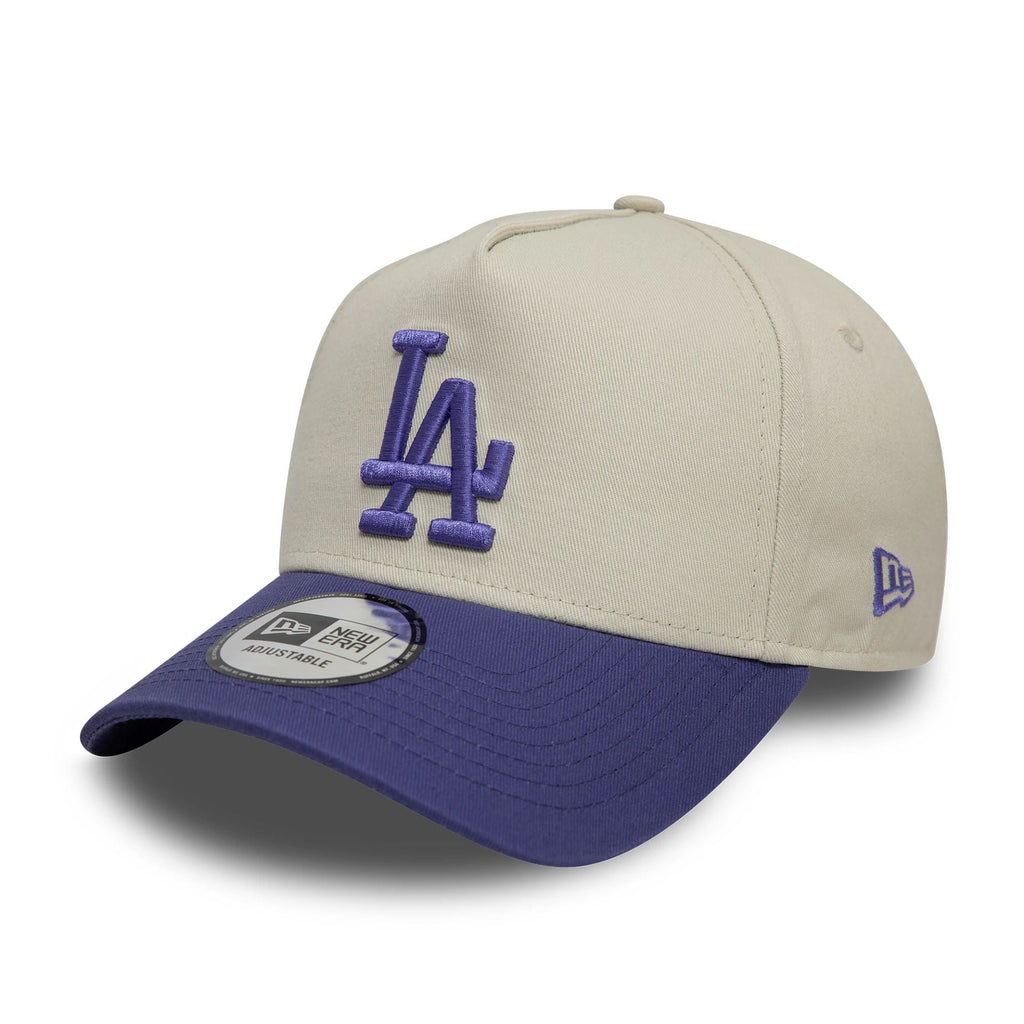 New Era LA Dodgers World Series Patch Cream 9FORTY A-Frame Adjustable Cap - Cap On