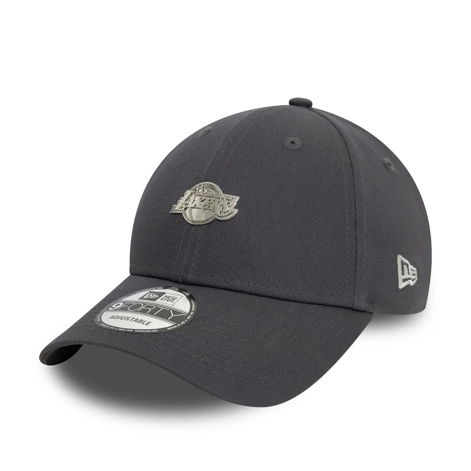 New Era Los Angeles Lakers 9FORTY Metallic Pin Graphite Cap - Cap On