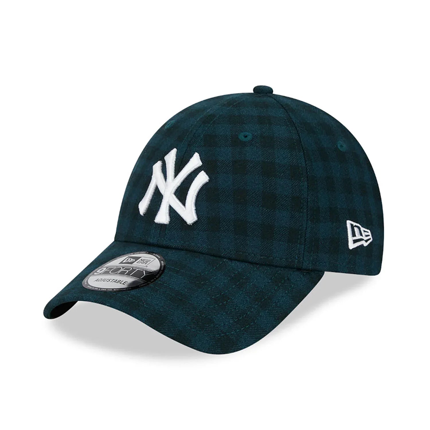 New Era New York Yankees Flannel Dark Green 9FORTY Adjustable Cap - Cap On