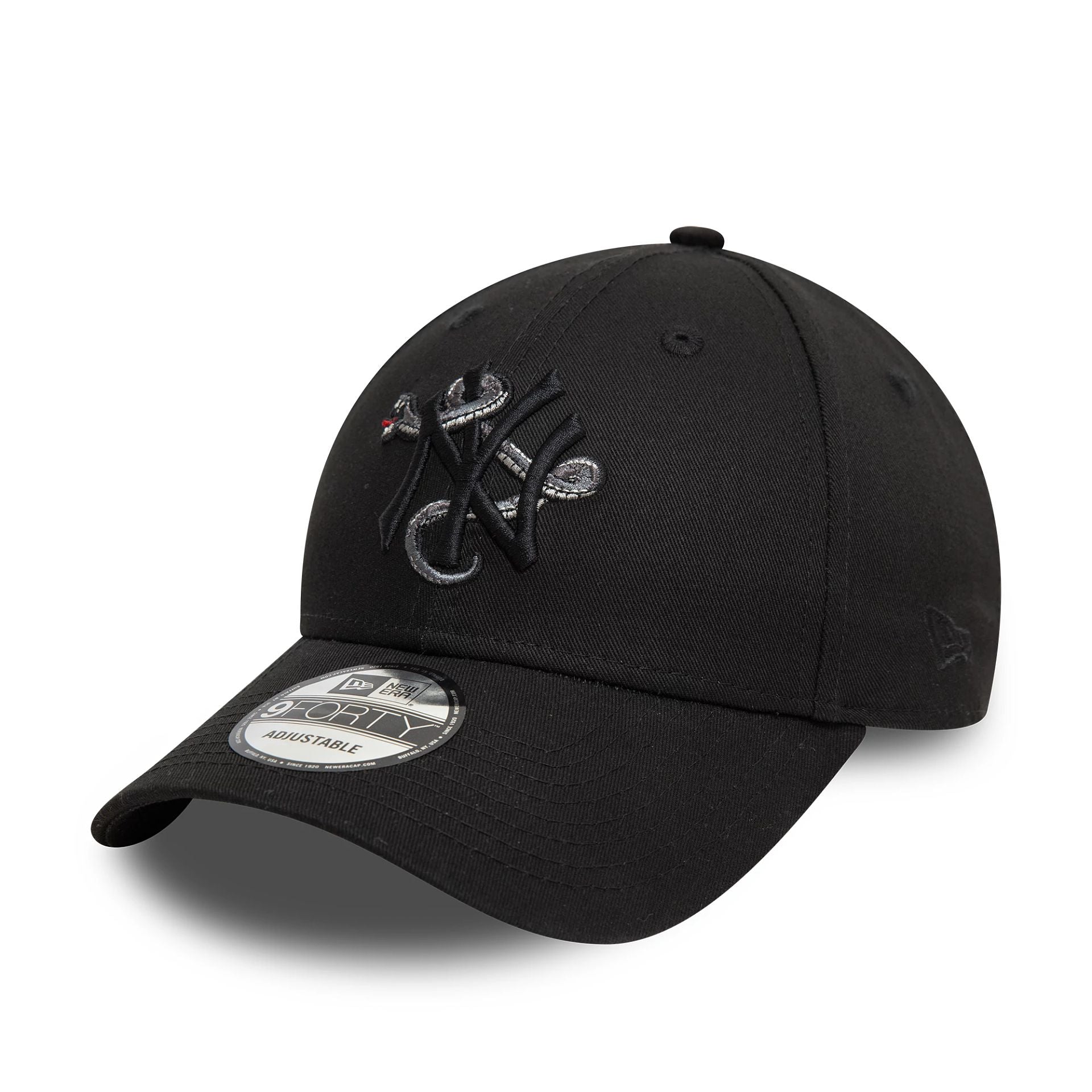 New Era New York Yankees MLB Icon Black 9FORTY Adjustable Cap - Cap On