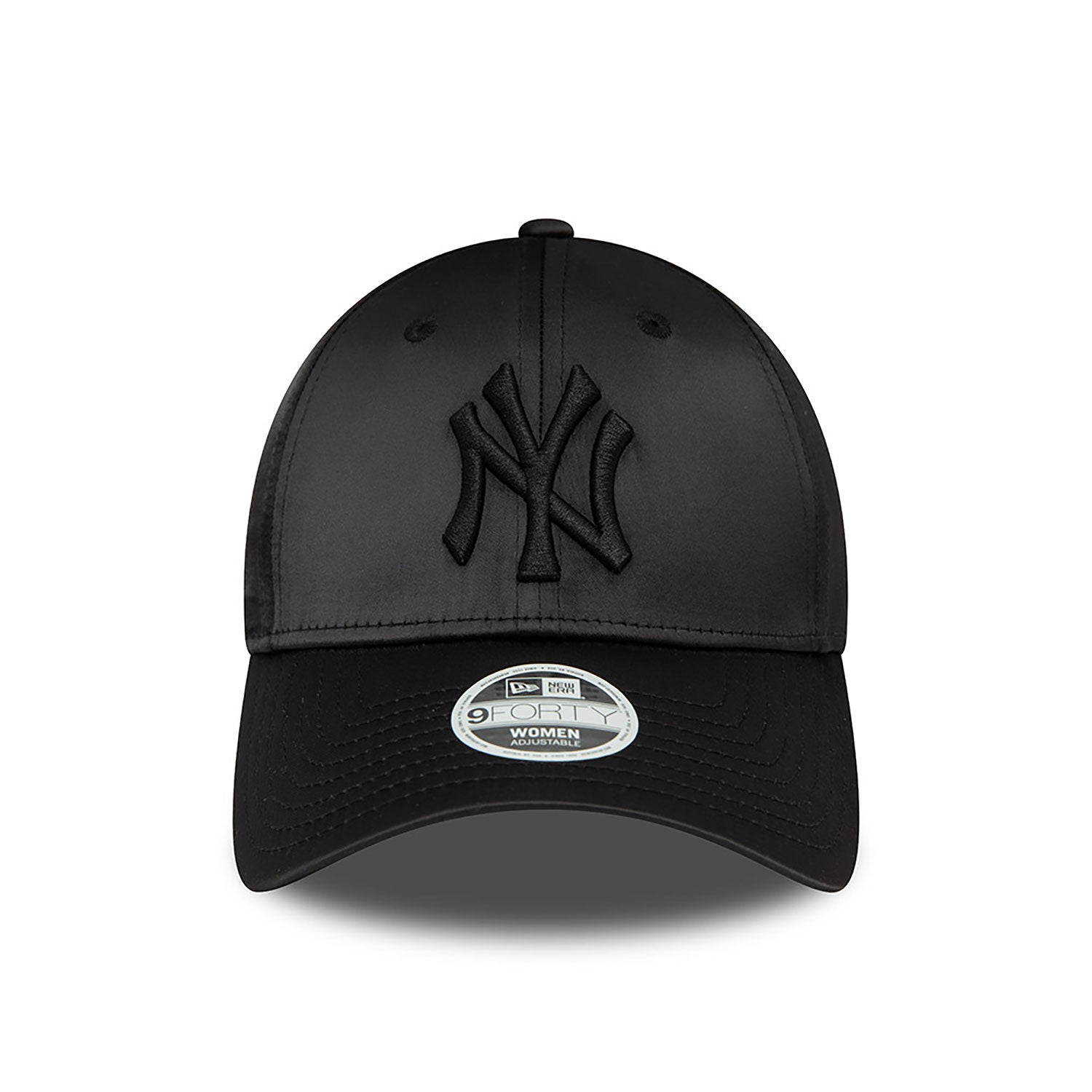 New Era New York Yankees Women's Satin Black 9FORTY Adjustable Cap - Cap On