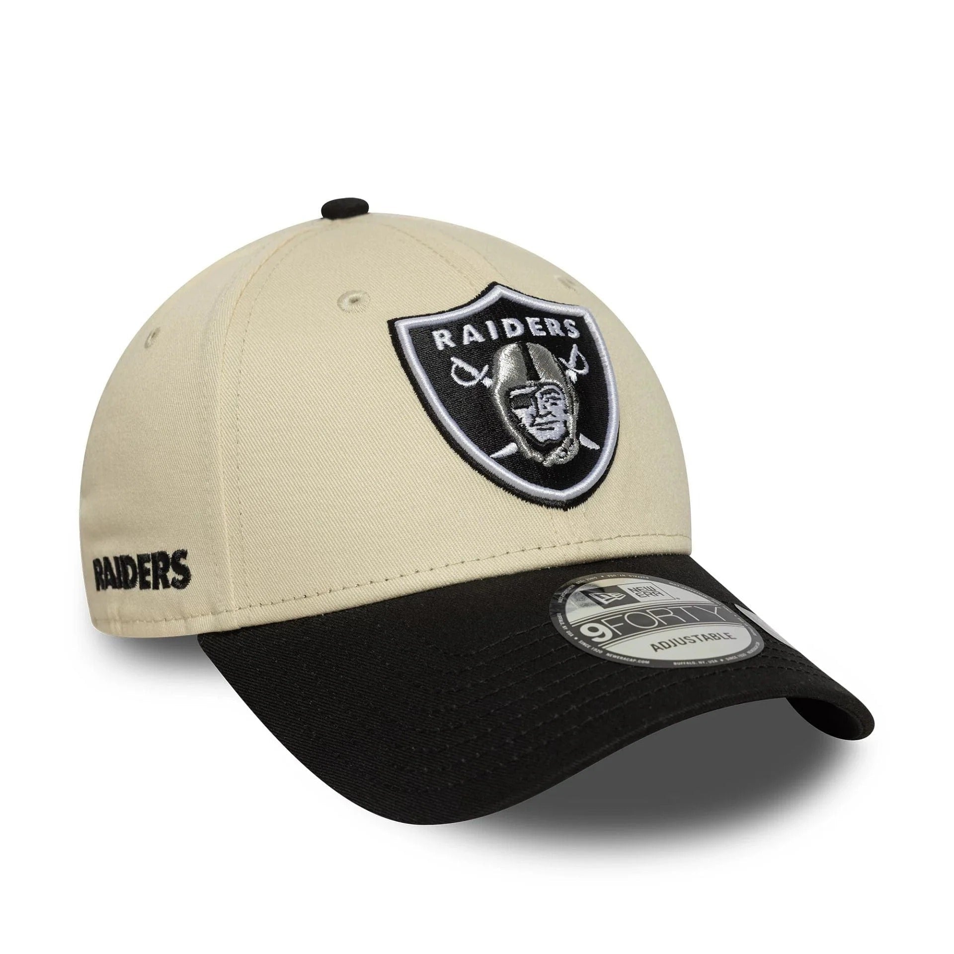 New Era Las Vegas Raiders NFL Wordmark Cream 9FORTY Adjustable Cap