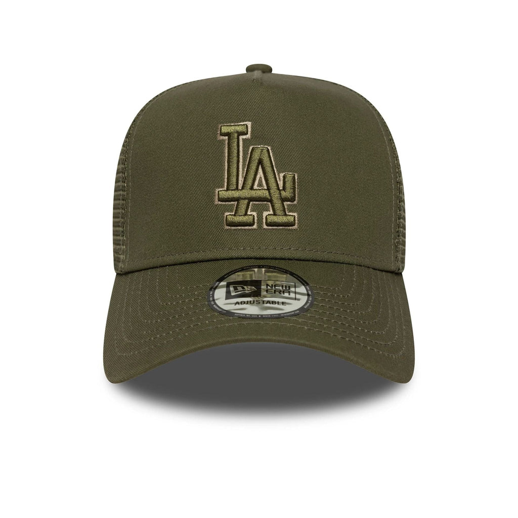 New Era LA Dodgers MLB Outline Green 9FORTY E-Frame Trucker Adjustable Cap