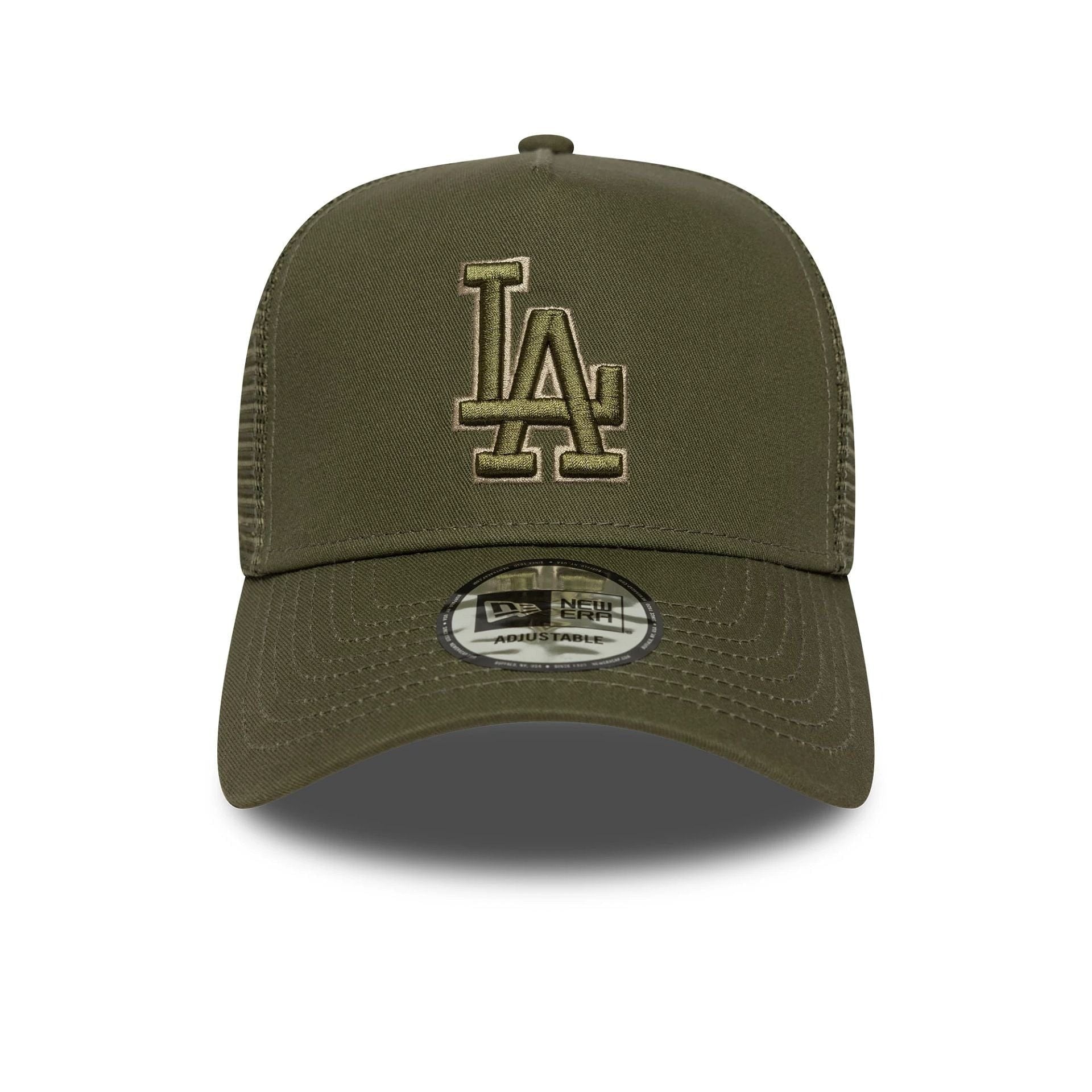 New Era LA Dodgers MLB Outline Green 9FORTY E-Frame Trucker Adjustable Cap