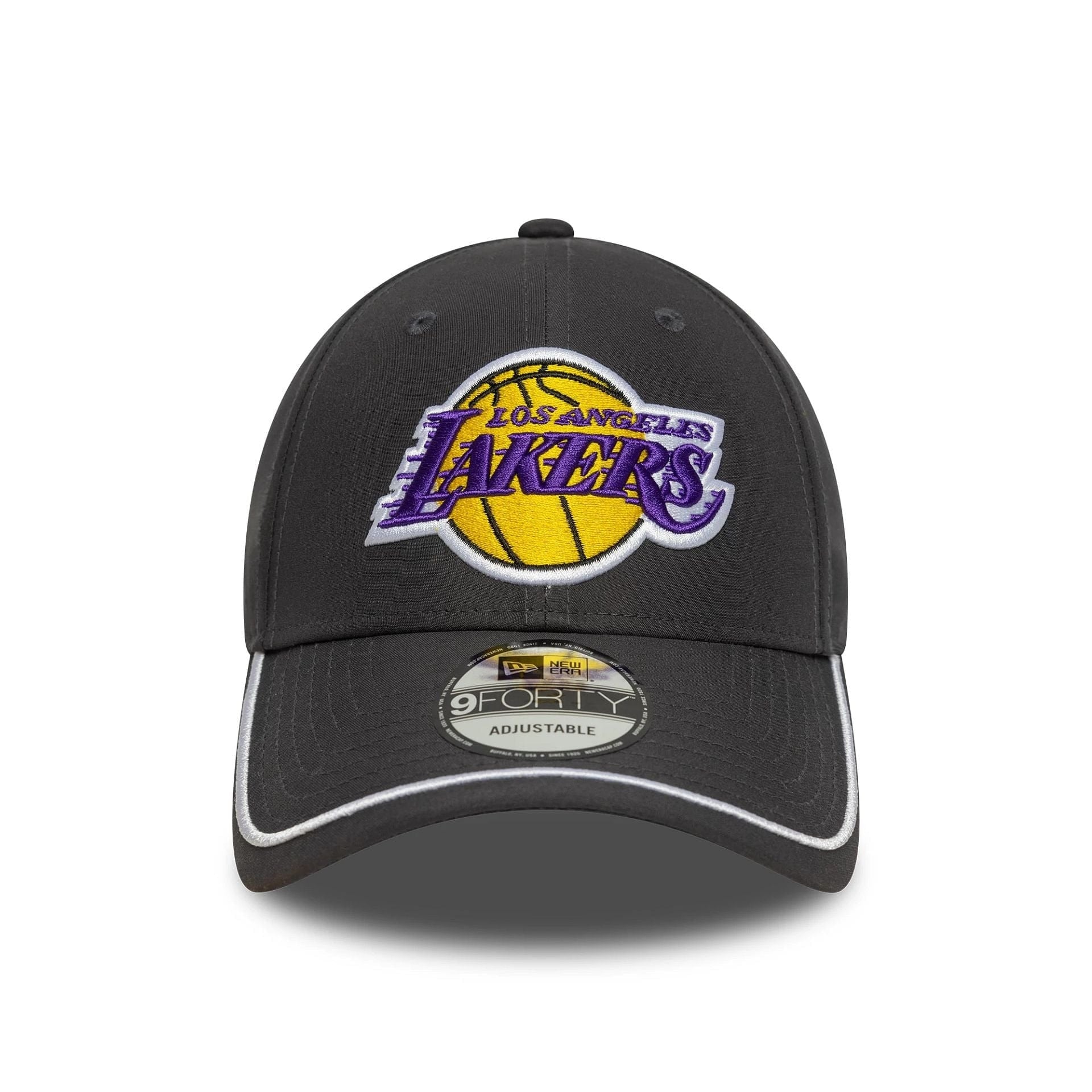 New Era LA Lakers NBA Piping Dark Grey 9FORTY Adjustable Cap