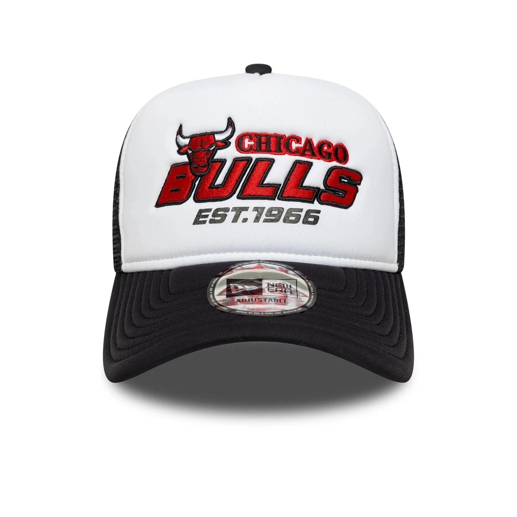 New Era Chicago Bulls NBA Graphic Black 9FORTY A-Frame Trucker Adjustable Cap