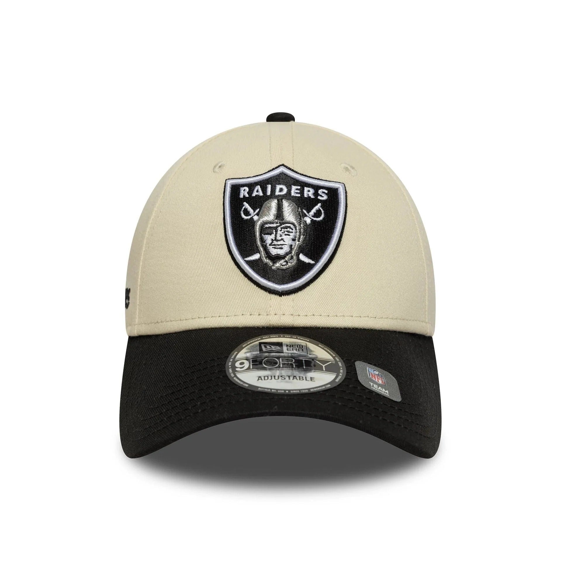 New Era Las Vegas Raiders NFL Wordmark Cream 9FORTY Adjustable Cap