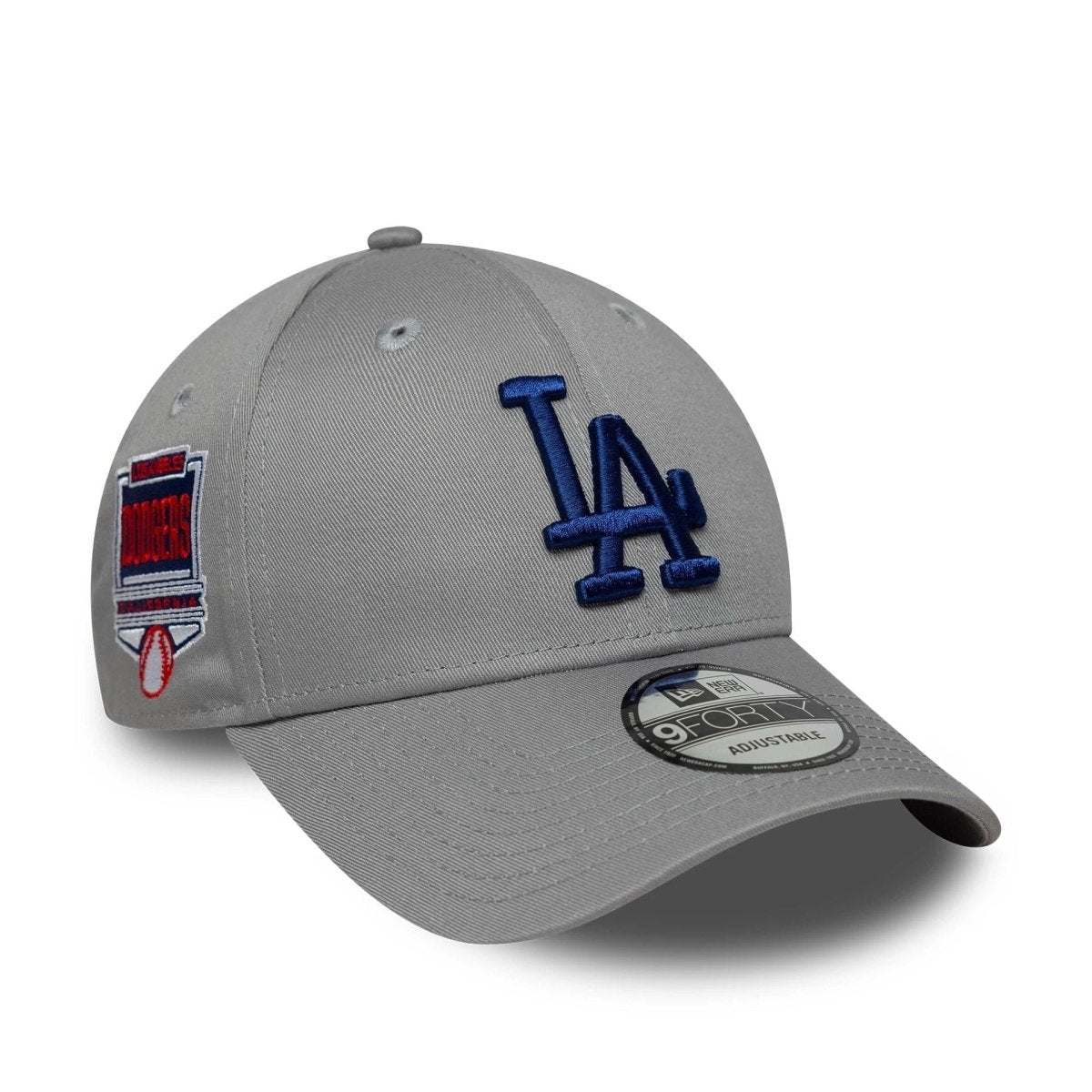 New Era LA Dodgers MLB Side Patch Grey 9FORTY Adjustable Cap