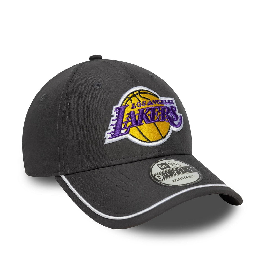 New Era LA Lakers NBA Piping Dark Grey 9FORTY Adjustable Cap