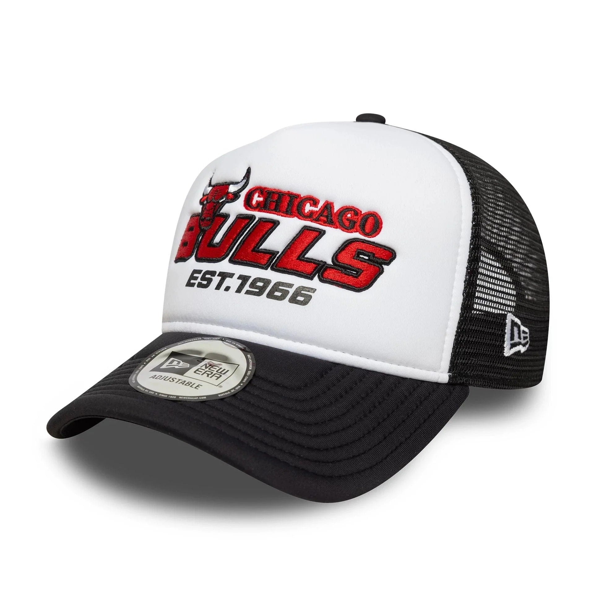 New Era Chicago Bulls NBA Graphic Black 9FORTY A-Frame Trucker Adjustable Cap