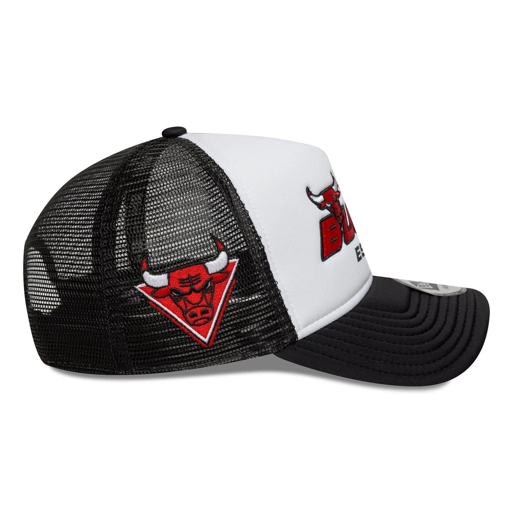 New Era Chicago Bulls NBA Graphic Black 9FORTY A-Frame Trucker Adjustable Cap
