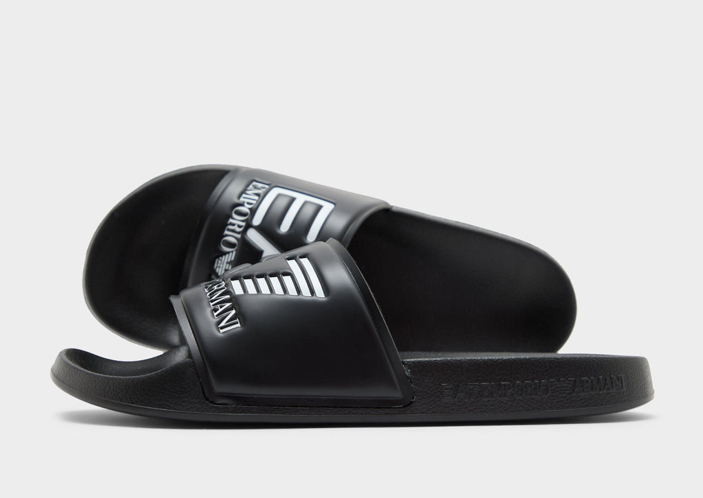 Black EA7 Emporio Armani Seaworld Slides Women's
