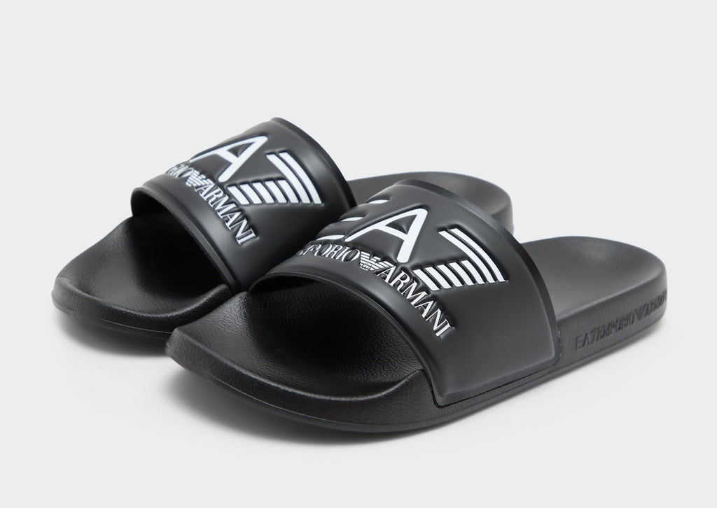 Black EA7 Emporio Armani Seaworld Slides Women's
