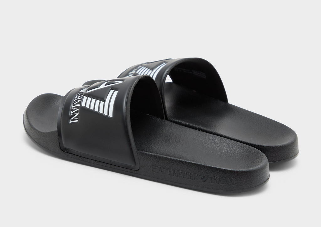 Black EA7 Emporio Armani Seaworld Slides Women's