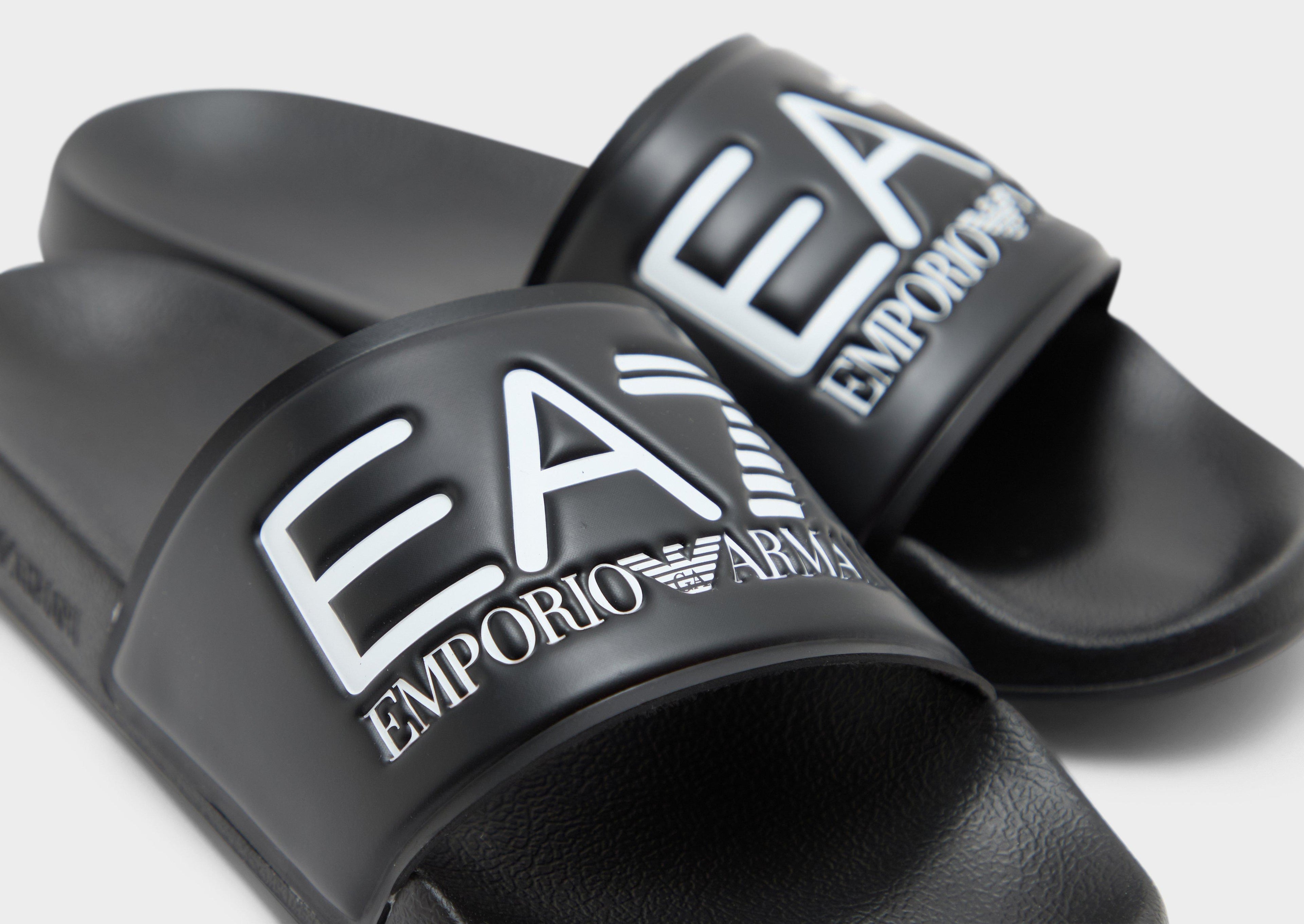Black EA7 Emporio Armani Seaworld Slides Women's