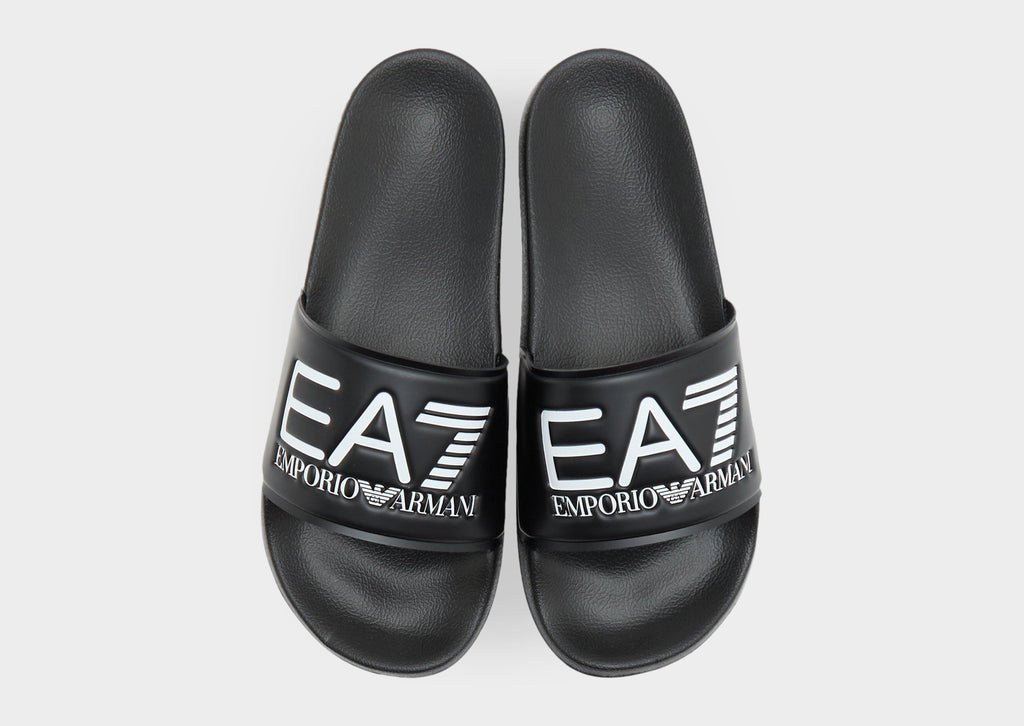 Black EA7 Emporio Armani Seaworld Slides Women's
