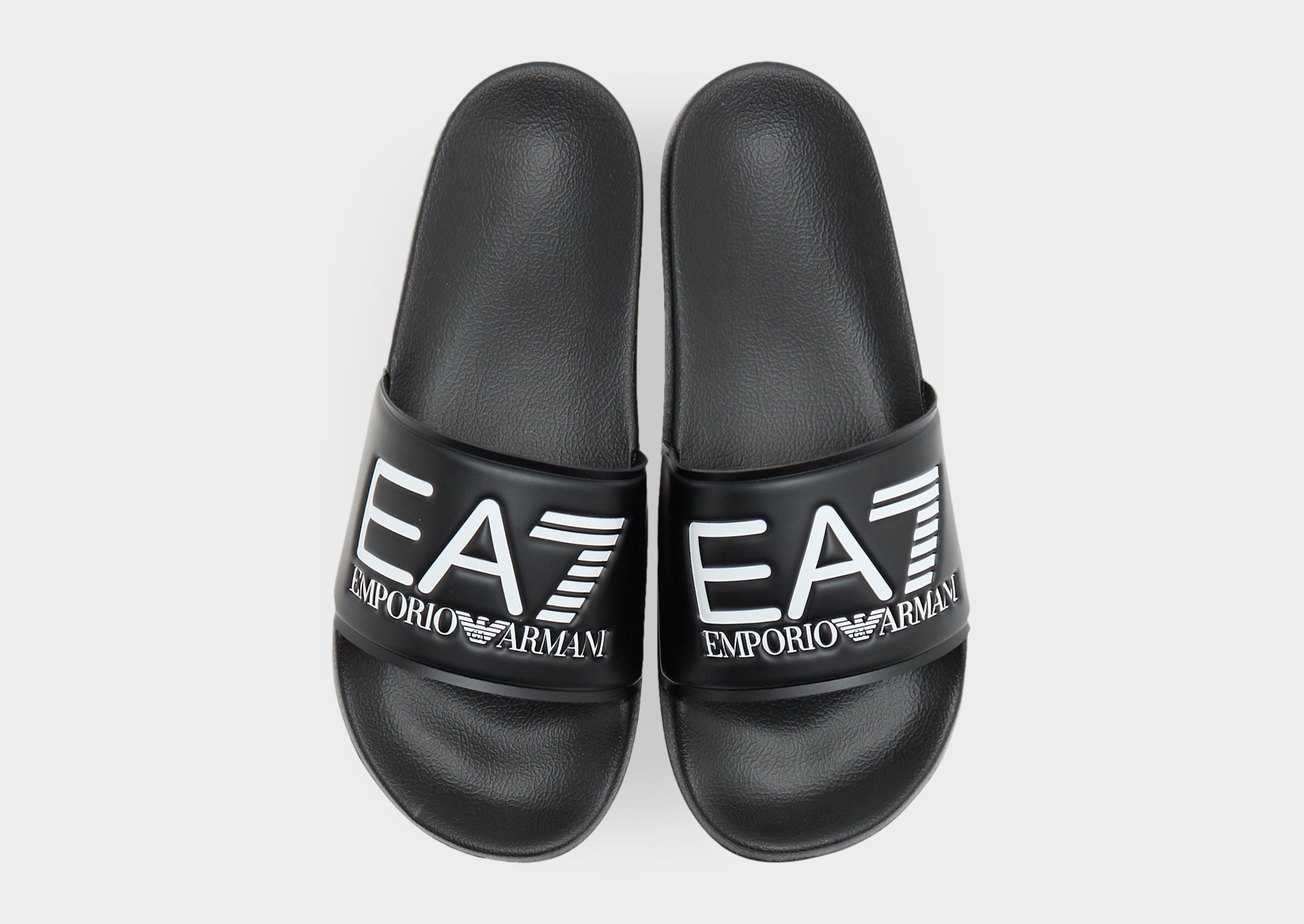 Black EA7 Emporio Armani Seaworld Slides Women's