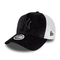 New Era New York Yankees Womens Velour Black A-Frame Trucker Cap - Cap On