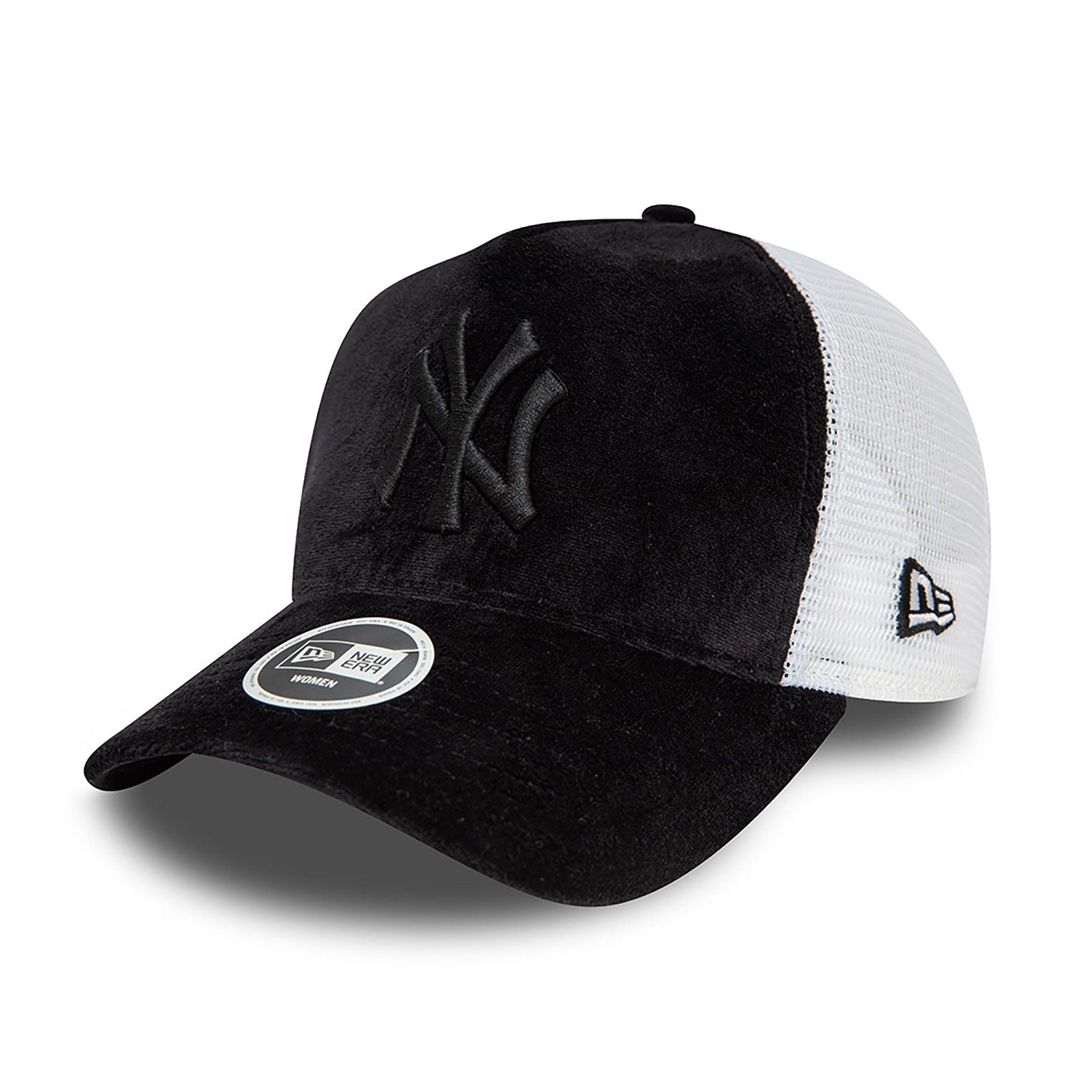 New Era New York Yankees Womens Velour Black A-Frame Trucker Cap - Cap On