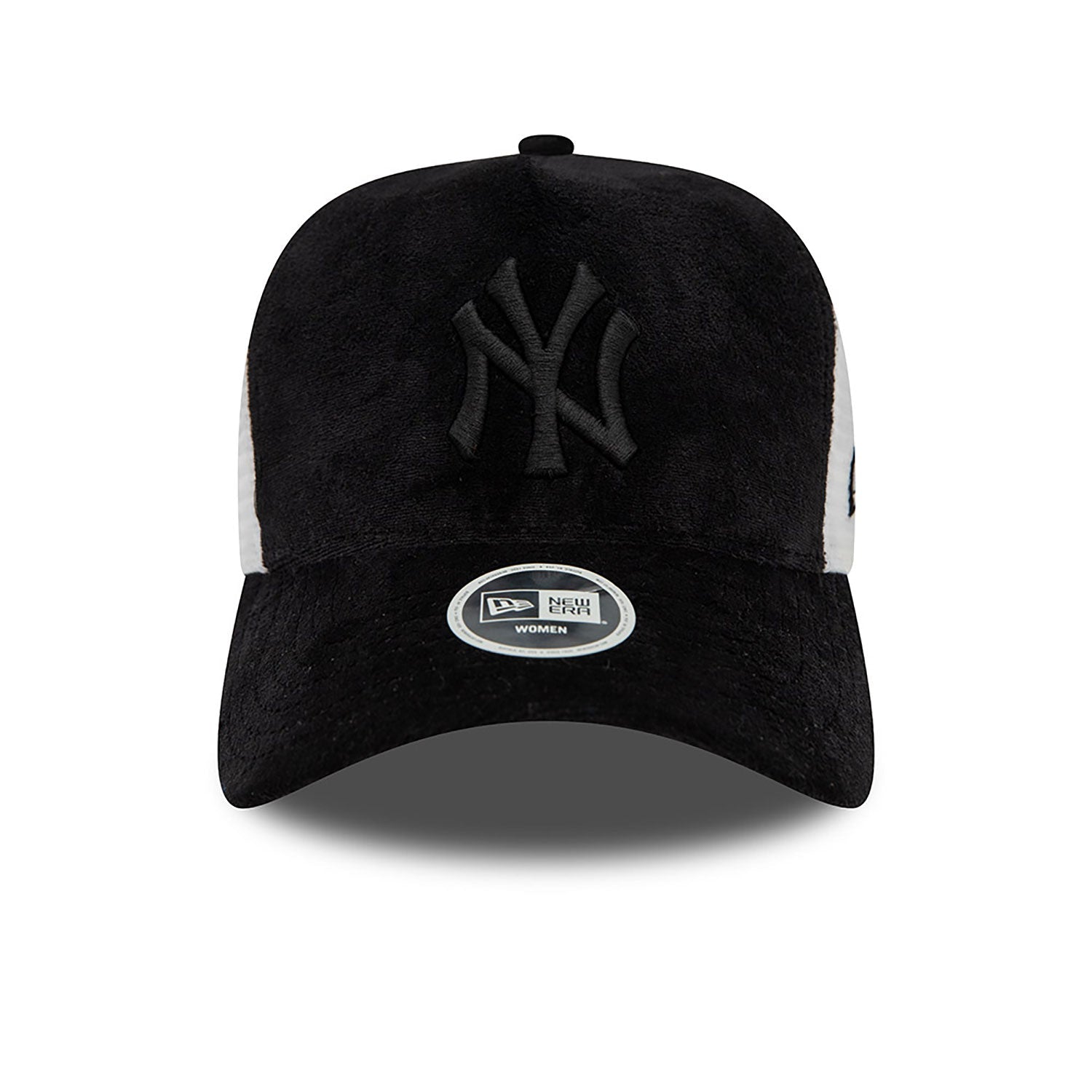 New Era New York Yankees Womens Velour Black A-Frame Trucker Cap - Cap On